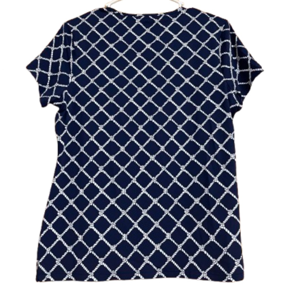 Land’s End Women’s Navy and White Nautical Rope Print Casual Shirt Sz-M - Picture 4 of 4